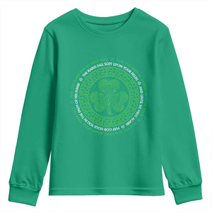 Irish Blessing May The Road Rise To Meet You Youth Sweatshirt Celtic Knot Shamrock TS11 Irish Green Print Your Wear