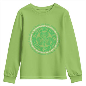 Irish Blessing May The Road Rise To Meet You Youth Sweatshirt Celtic Knot Shamrock TS11 Lime Print Your Wear