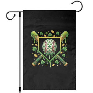 St Patricks Day Baseball Ice Cream Drip Home Plate Garden Flag TS11 Black Print Your Wear