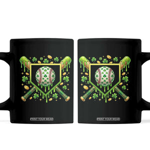 St Patricks Day Baseball Ice Cream Drip Home Plate Coffee Mug TS11 Black Print Your Wear