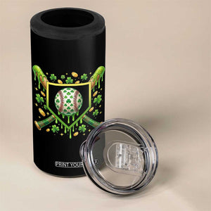 St Patricks Day Baseball Ice Cream Drip Home Plate 4 in 1 Can Cooler Tumbler TS11 Print Your Wear
