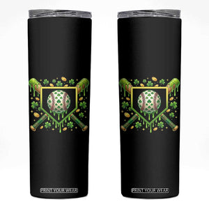 St Patricks Day Baseball Ice Cream Drip Home Plate Skinny Tumbler TS11 Black Print Your Wear