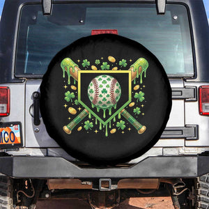 St Patricks Day Baseball Ice Cream Drip Home Plate Spare Tire Cover TS11 No hole Black Print Your Wear