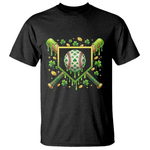 St Patricks Day Baseball Ice Cream Drip Home Plate T Shirt TS11 Black Print Your Wear