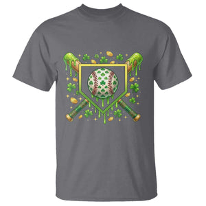 St Patricks Day Baseball Ice Cream Drip Home Plate T Shirt TS11 Charcoal Print Your Wear