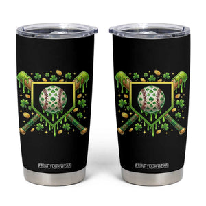 St Patricks Day Baseball Ice Cream Drip Home Plate Tumbler Cup TS11 Black Print Your Wear
