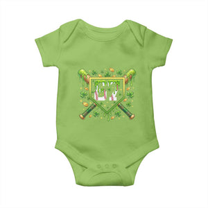 Funny St Patricks Day 67 Six Seven Baseball Ice Cream Drip Baby Onesie TS11 Lime Print Your Wear