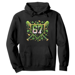 Funny St Patricks Day 67 Six Seven Baseball Ice Cream Drip Hoodie TS11 Black Print Your Wear