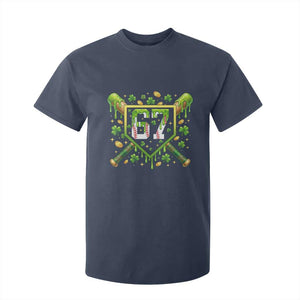 Funny St Patricks Day 67 Six Seven Baseball Ice Cream Drip T Shirt For Kid TS11 Navy Print Your Wear