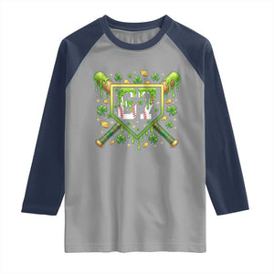 Funny St Patricks Day 67 Six Seven Baseball Ice Cream Drip Raglan Shirt TS11 Sport Gray Navy Print Your Wear