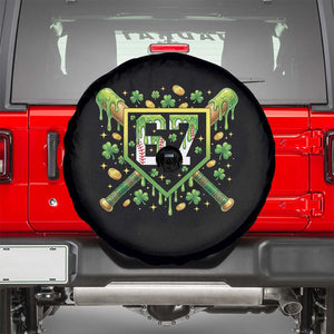 Funny St Patricks Day 67 Six Seven Baseball Ice Cream Drip Spare Tire Cover TS11 Black Print Your Wear