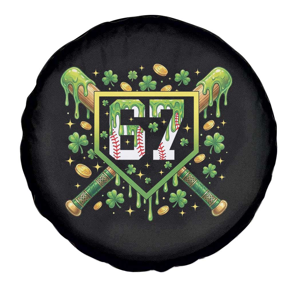 Funny St Patricks Day 67 Six Seven Baseball Ice Cream Drip Spare Tire Cover TS11 Print Your Wear
