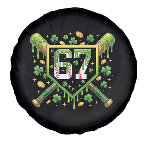 Funny St Patricks Day 67 Six Seven Baseball Ice Cream Drip Spare Tire Cover TS11 Print Your Wear