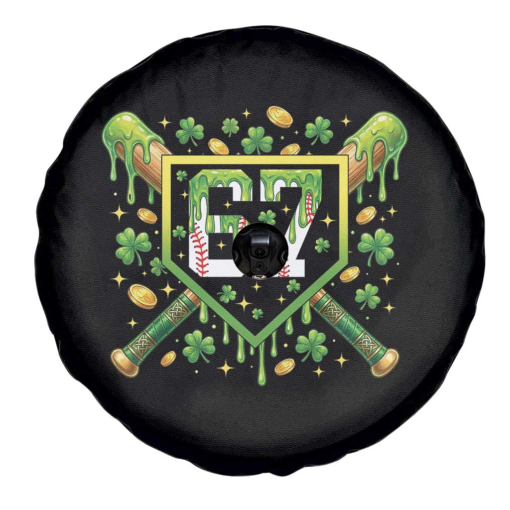 Funny St Patricks Day 67 Six Seven Baseball Ice Cream Drip Spare Tire Cover TS11 Print Your Wear