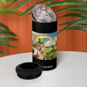St Patricks Day Cat Selfie with Leprechaun 4 in 1 Can Cooler Tumbler TS11 Print Your Wear