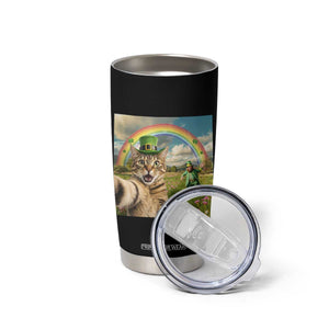 St Patricks Day Cat Selfie with Leprechaun Tumbler Cup TS11 Print Your Wear