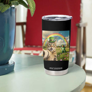 St Patricks Day Cat Selfie with Leprechaun Tumbler Cup TS11 Print Your Wear