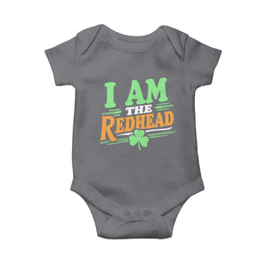 Funny St Patrick's Day I Am The Redhead Baby Onesie Shamrock TS11 Charcoal Print Your Wear