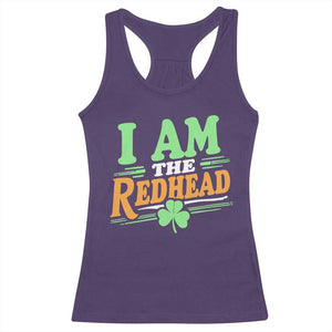 Funny St Patrick's Day I Am The Redhead Racerback Tank Top Shamrock TS11 Purple Print Your Wear