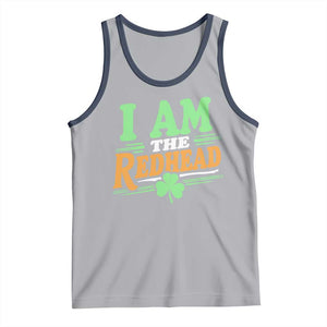 Funny St Patrick's Day I Am The Redhead Tank Top Shamrock TS11 Athletic Heather Navy Print Your Wear