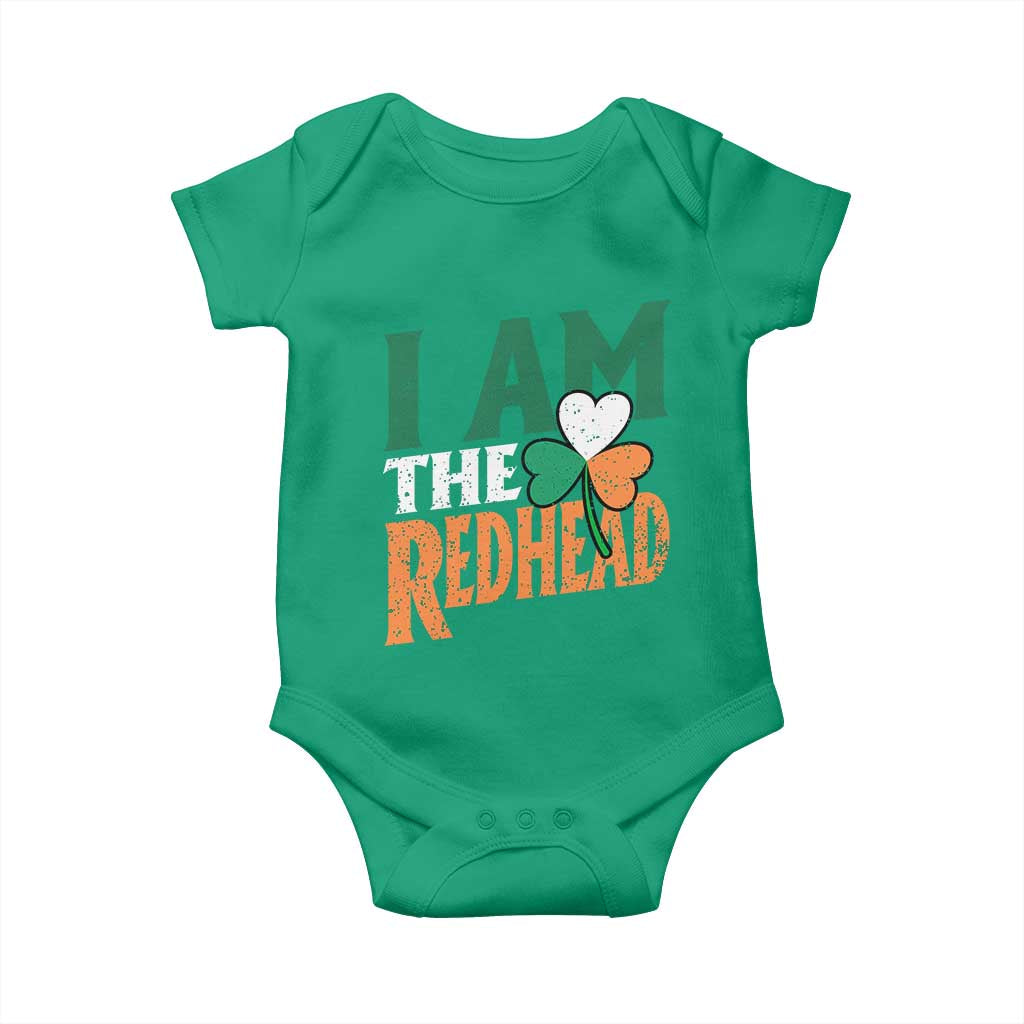 Funny Irish St Patrick's Day I Am The Redhead Baby Onesie Ireland Flag Shamrock TS11 Irish Green Print Your Wear
