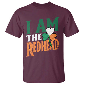 Funny Irish St Patrick's Day I Am The Redhead T Shirt Ireland Flag Shamrock TS11 Maroon Print Your Wear