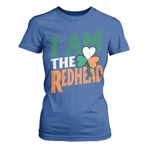 Funny Irish St Patrick's Day I Am The Redhead T Shirt For Women Ireland Flag Shamrock TS11 Royal Blue Print Your Wear