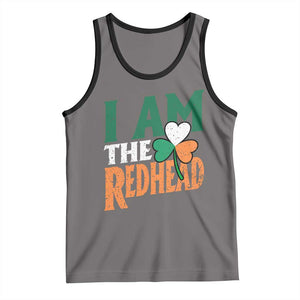 Funny Irish St Patrick's Day I Am The Redhead Tank Top Ireland Flag Shamrock TS11 Deep Heather Black Print Your Wear