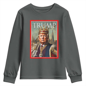 Trump Long Live The King Youth Sweatshirt American Patriotic TS11 Dark Heather Print Your Wear