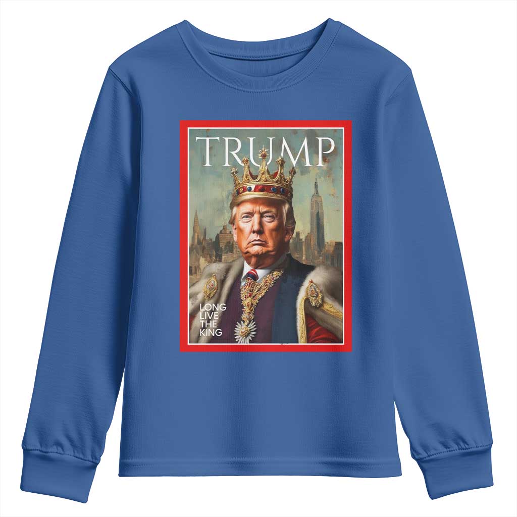 Trump Long Live The King Youth Sweatshirt American Patriotic TS11 Royal Blue Print Your Wear