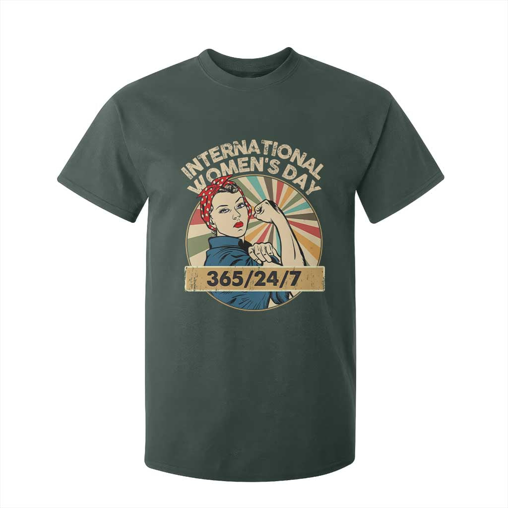International Women's Day IWD 8 March 2025 T Shirt For Kid TS11 Dark Forest Green Print Your Wear