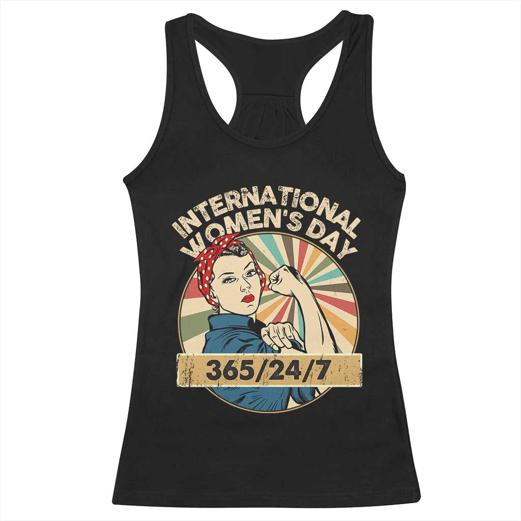 International Women's Day IWD 8 March 2025 Racerback Tank Top TS11 Black Print Your Wear