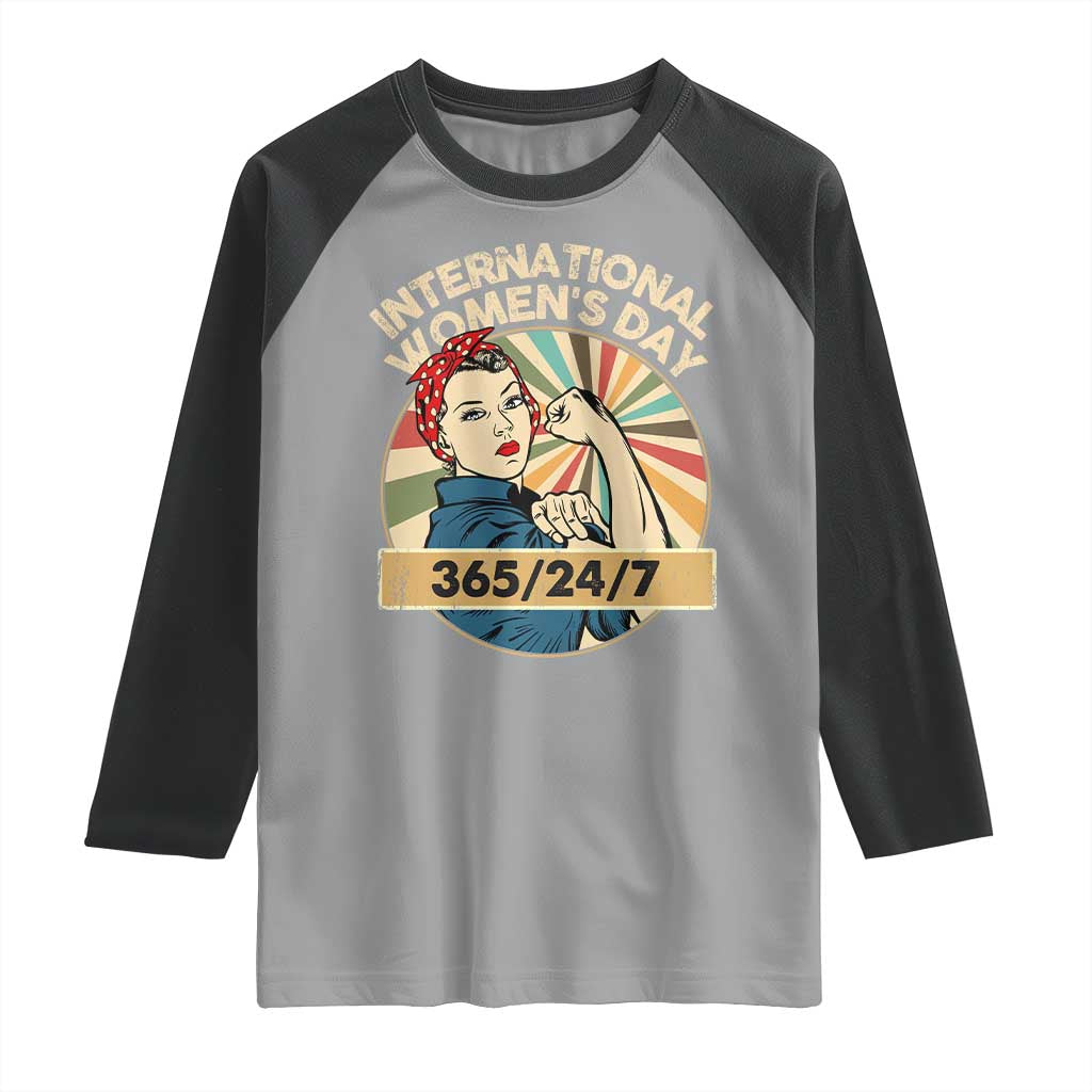 International Women's Day IWD 8 March 2025 Raglan Shirt TS11 Sport Gray Black Print Your Wear
