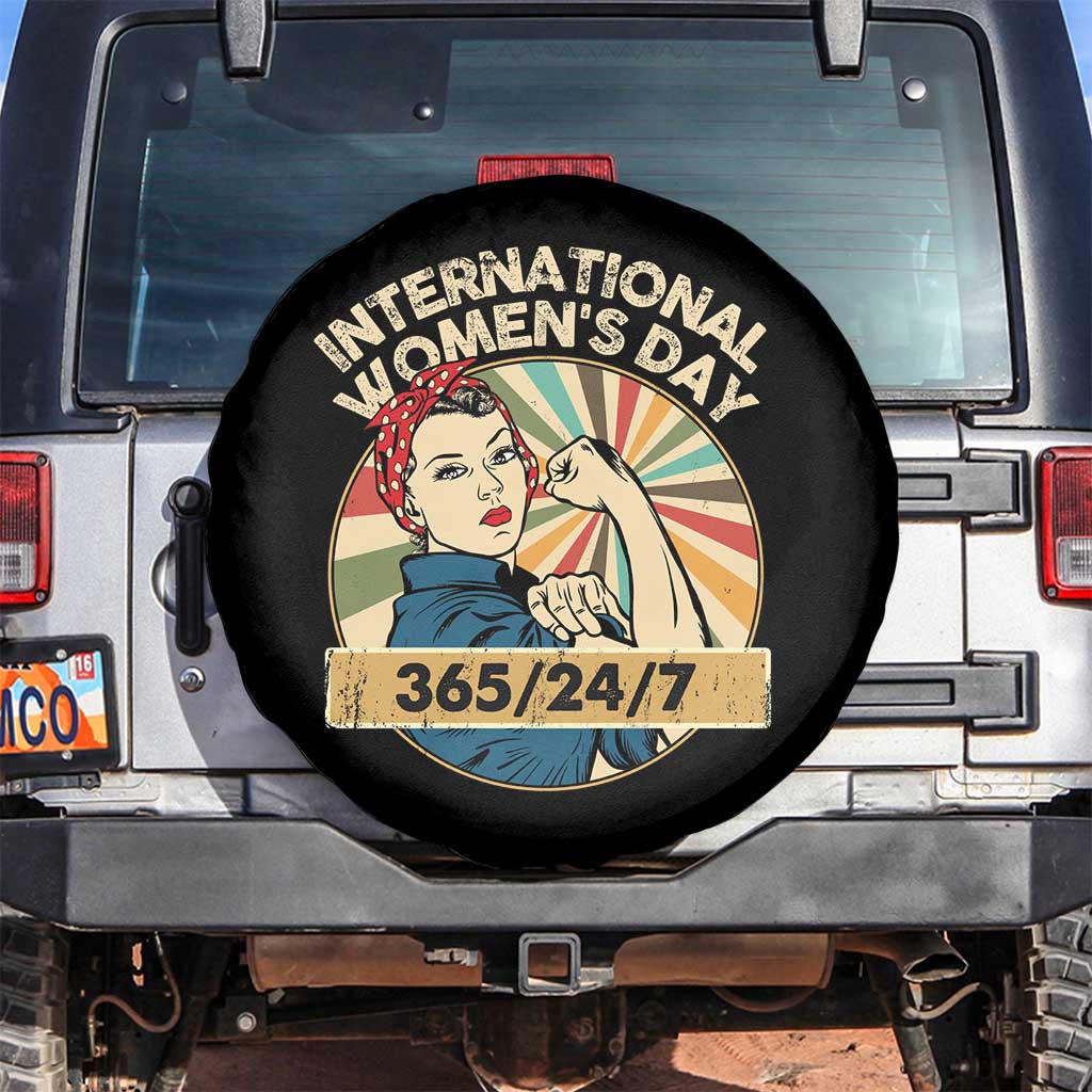 International Women's Day IWD 8 March 2025 Spare Tire Cover TS11 No hole Black Print Your Wear