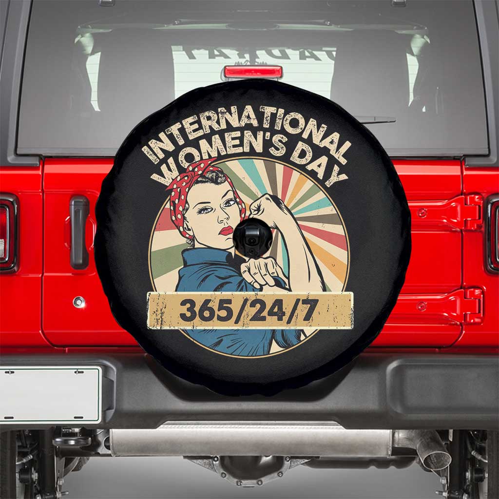 International Women's Day IWD 8 March 2025 Spare Tire Cover TS11 Black Print Your Wear
