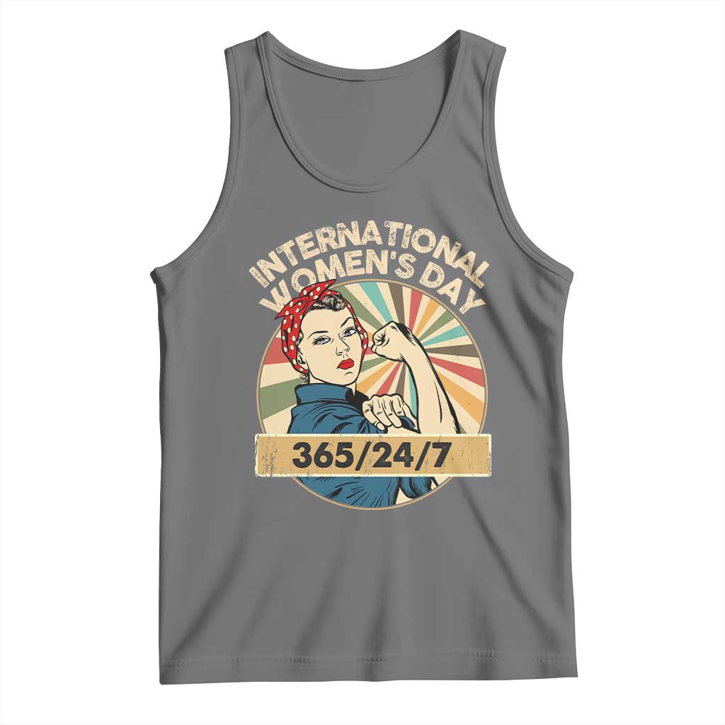 International Women's Day IWD 8 March 2025 Tank Top TS11 Black Heather Print Your Wear