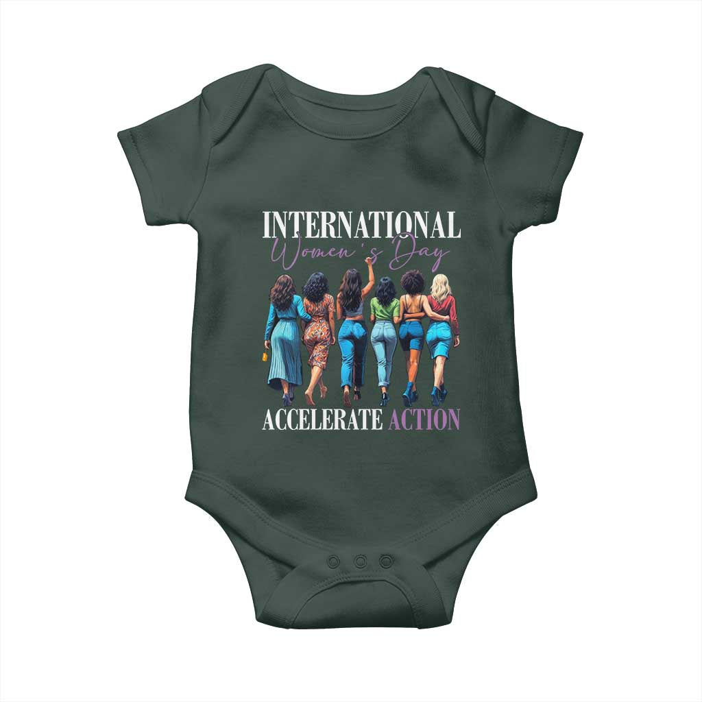 International Women's Day 2025 Baby Onesie Accelerate Action 8 March IWD TS11 Print Your Wear
