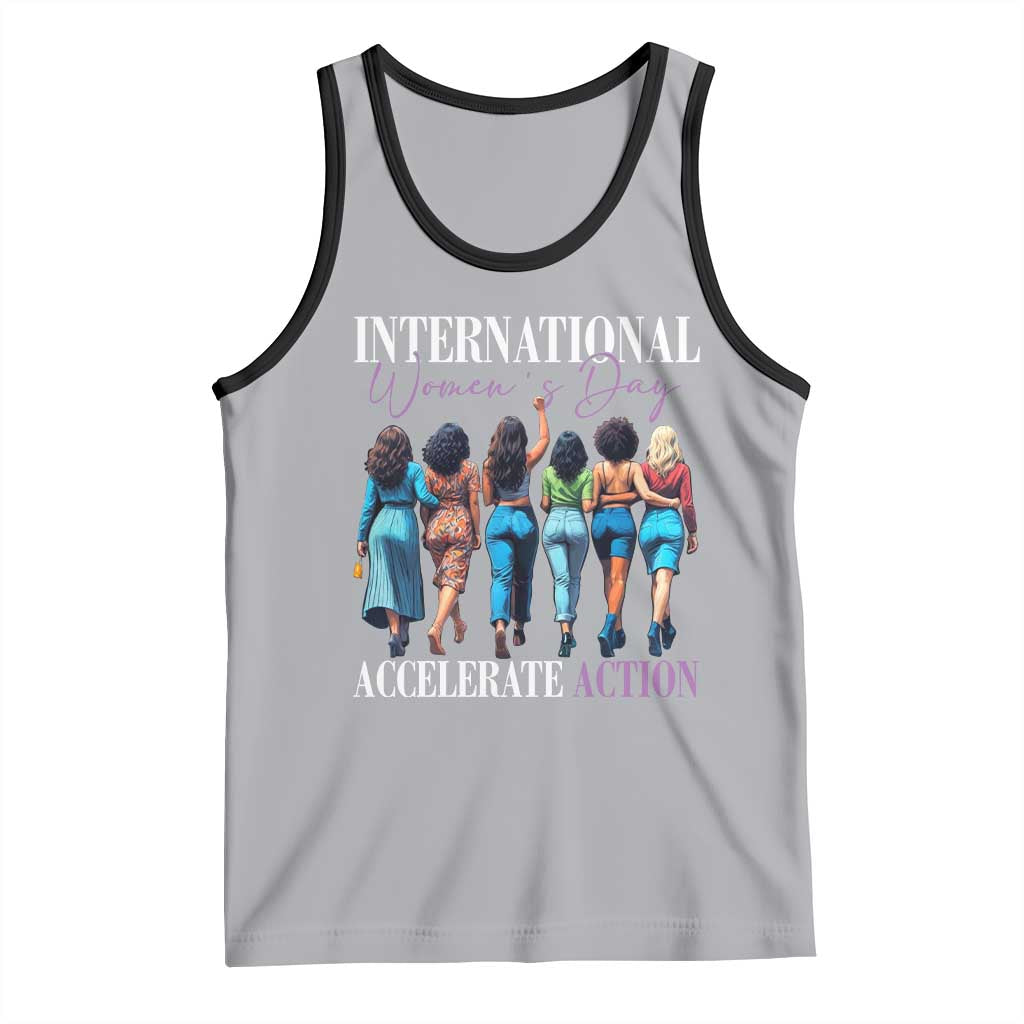 International Women's Day 2025 Tank Top Accelerate Action 8 March IWD TS11 Athletic Heather Black Print Your Wear