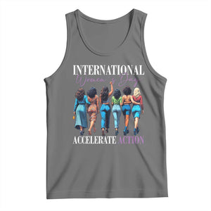 International Women's Day 2025 Tank Top Accelerate Action 8 March IWD TS11 Black Heather Print Your Wear
