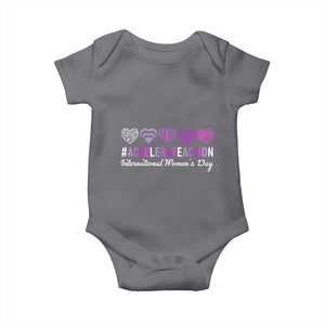 International Women's Day 2025 Baby Onesie Accelerate Action IWD 8 March TS11 Charcoal Print Your Wear