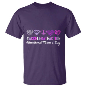 International Women's Day 2025 T Shirt Accelerate Action IWD 8 March TS11 Purple Print Your Wear