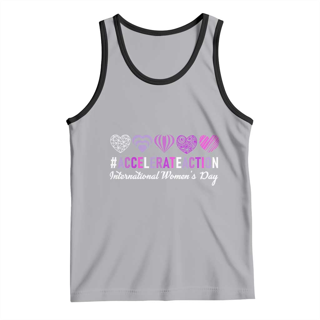 International Women's Day 2025 Tank Top Accelerate Action IWD 8 March TS11 Athletic Heather Black Print Your Wear