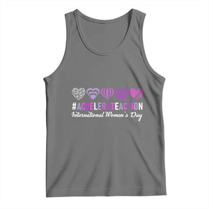 International Women's Day 2025 Tank Top Accelerate Action IWD 8 March TS11 Black Heather Print Your Wear