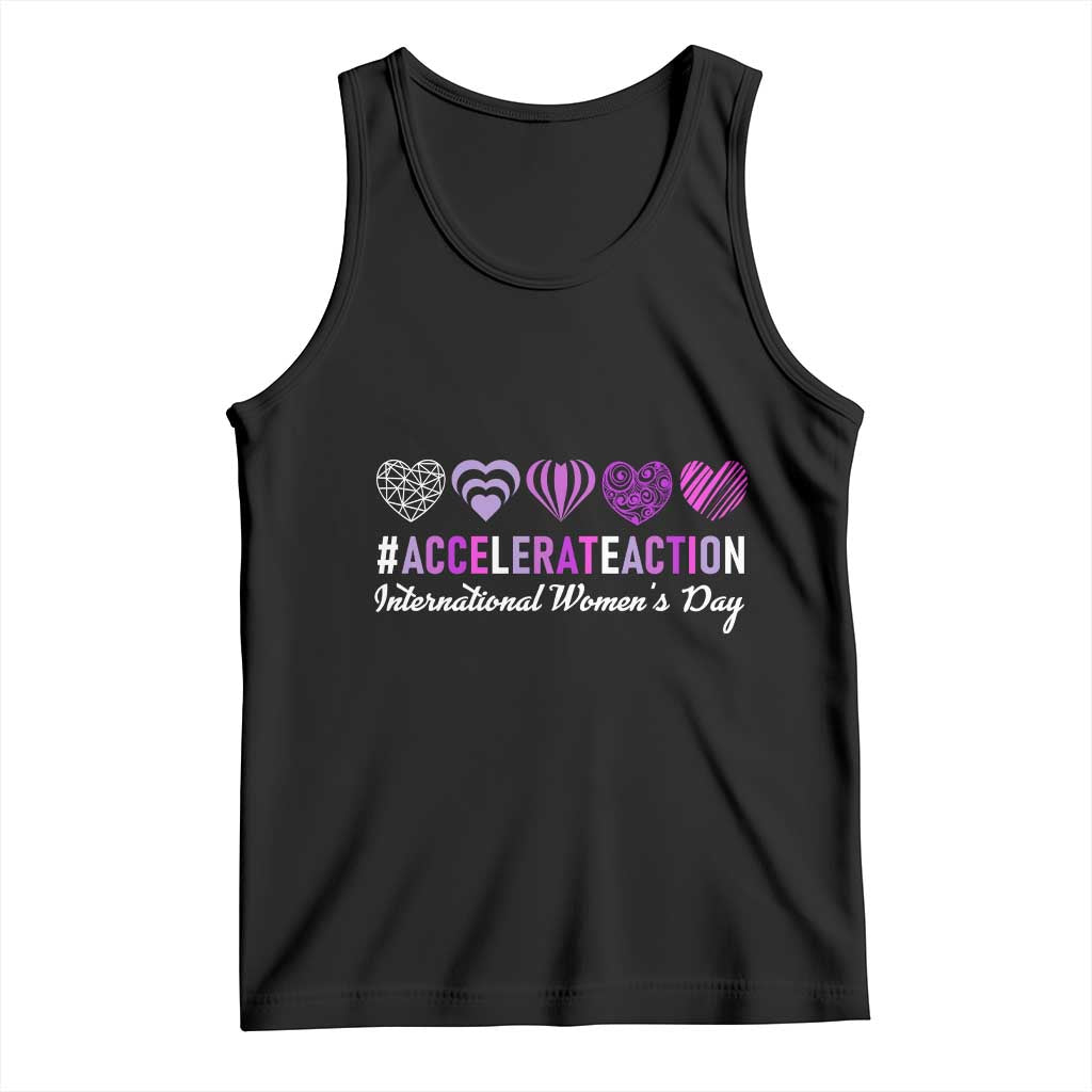 International Women's Day 2025 Tank Top Accelerate Action IWD 8 March TS11 Black Print Your Wear