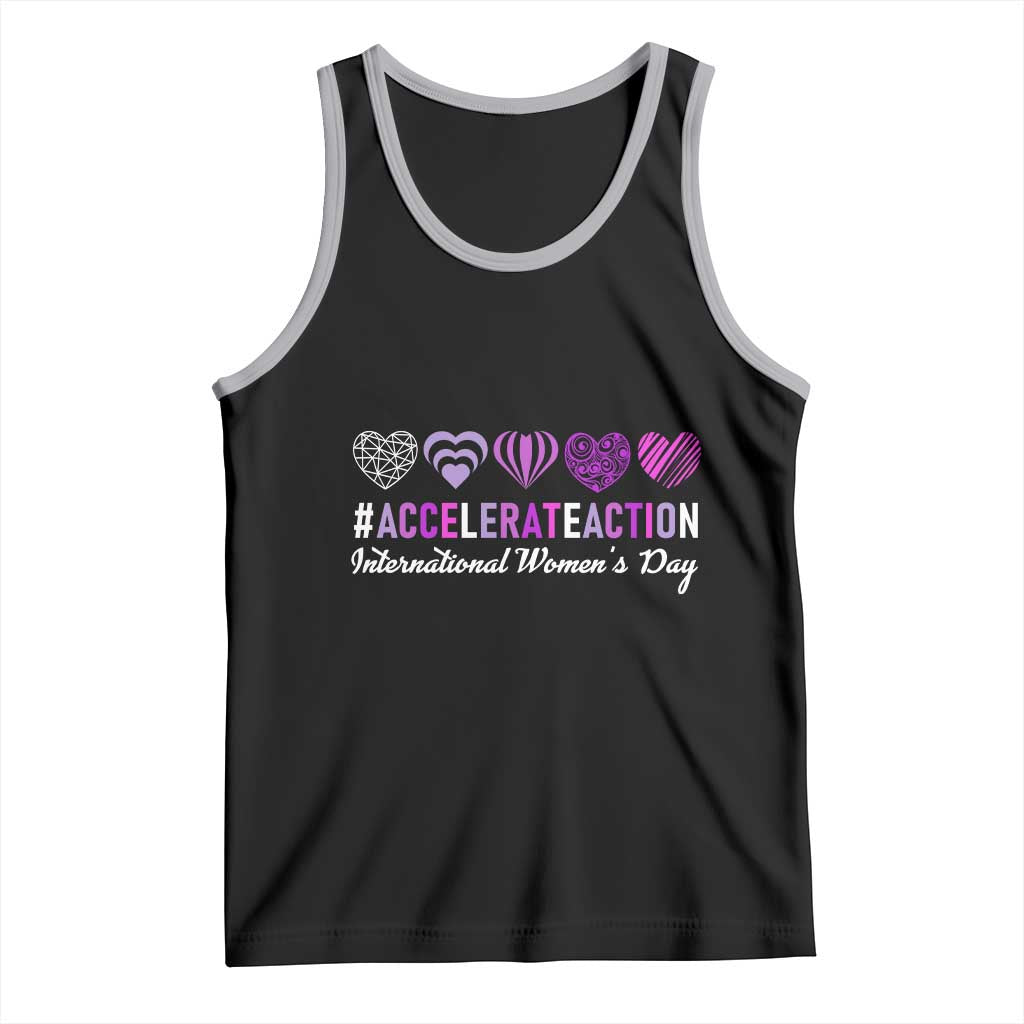 International Women's Day 2025 Tank Top Accelerate Action IWD 8 March TS11 Black Athletic Heather Print Your Wear