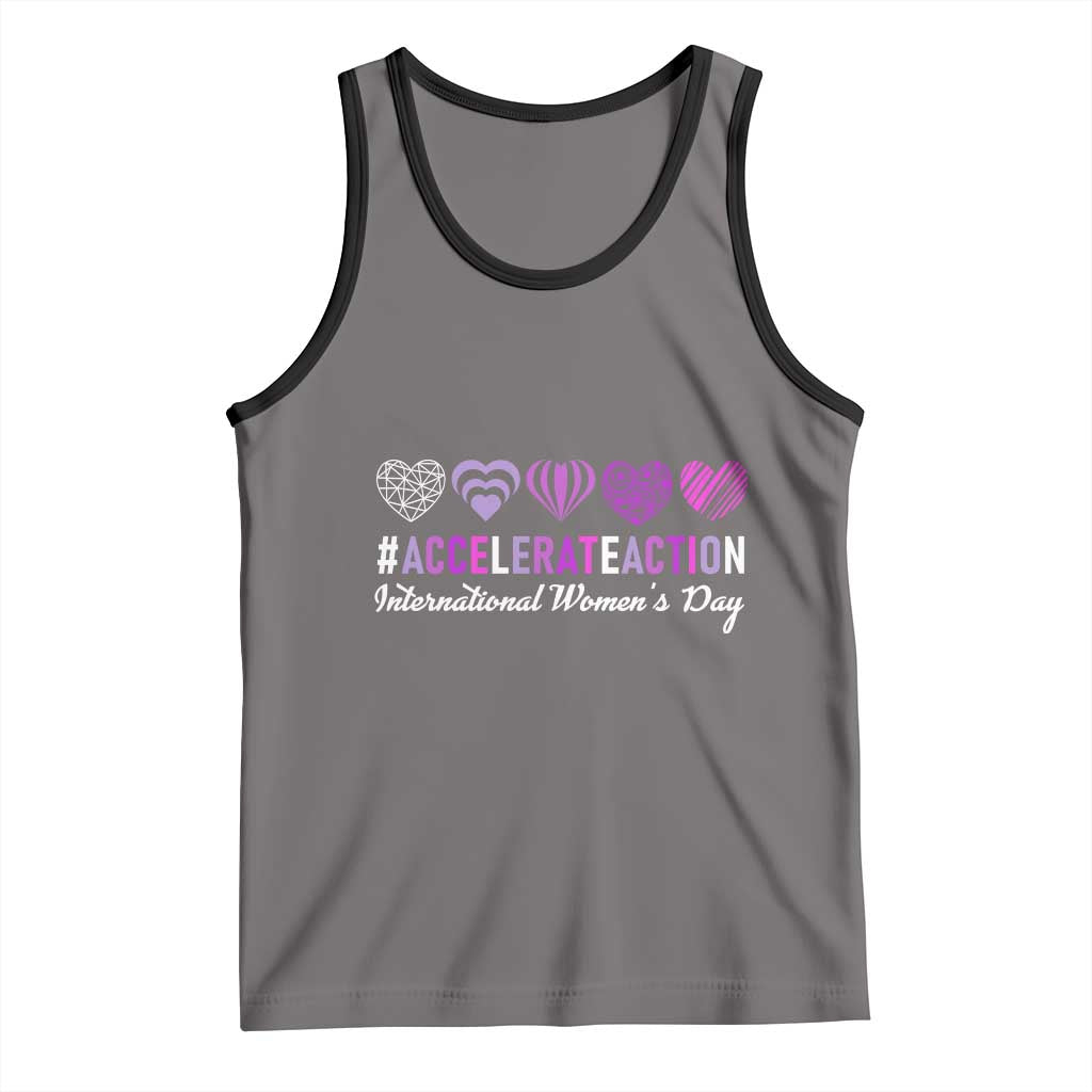 International Women's Day 2025 Tank Top Accelerate Action IWD 8 March TS11 Deep Heather Black Print Your Wear