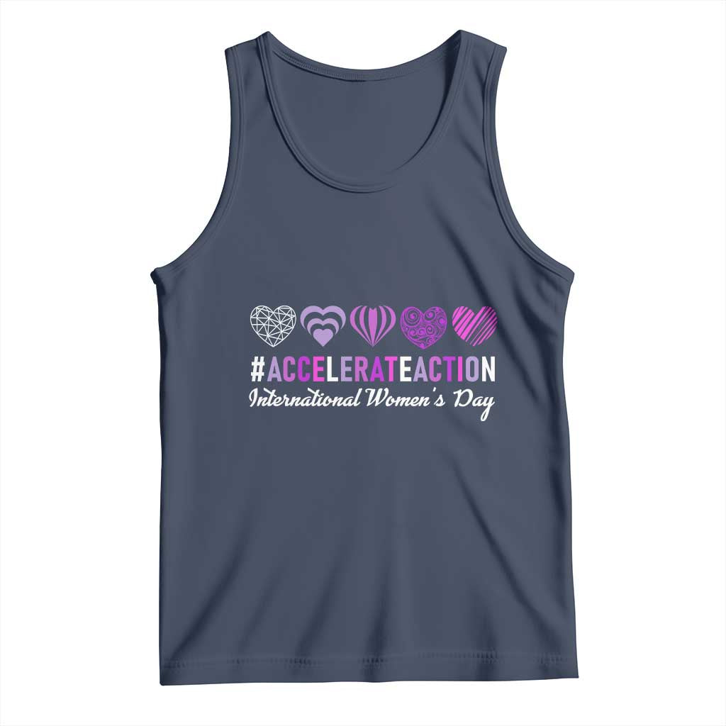 International Women's Day 2025 Tank Top Accelerate Action IWD 8 March TS11 Navy Print Your Wear
