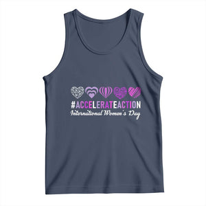 International Women's Day 2025 Tank Top Accelerate Action IWD 8 March TS11 Navy Print Your Wear