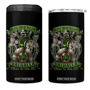 Irish Viking 4 in 1 Can Cooler Tumbler Brave Son Of Ireland Valhalla Embrace The Viking Spirit TS11 One Size: 16 oz Black Print Your Wear