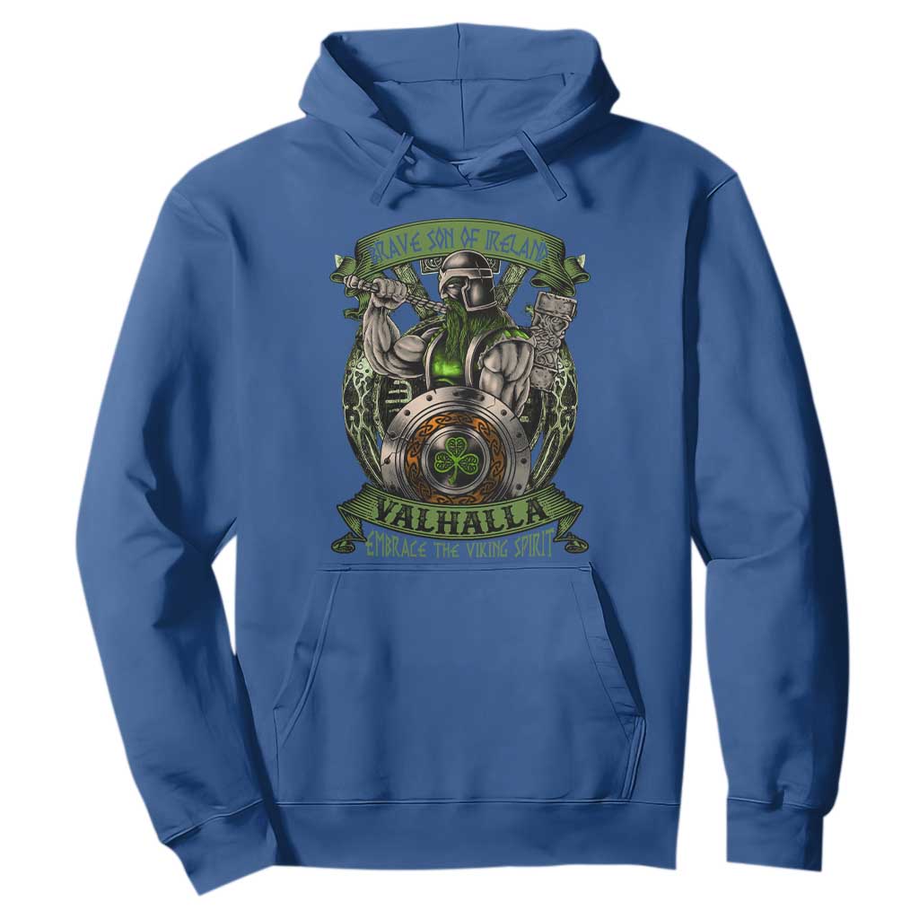 Irish Viking Hoodie Brave Son Of Ireland Valhalla Embrace The Viking Spirit TS11 Royal Blue Print Your Wear